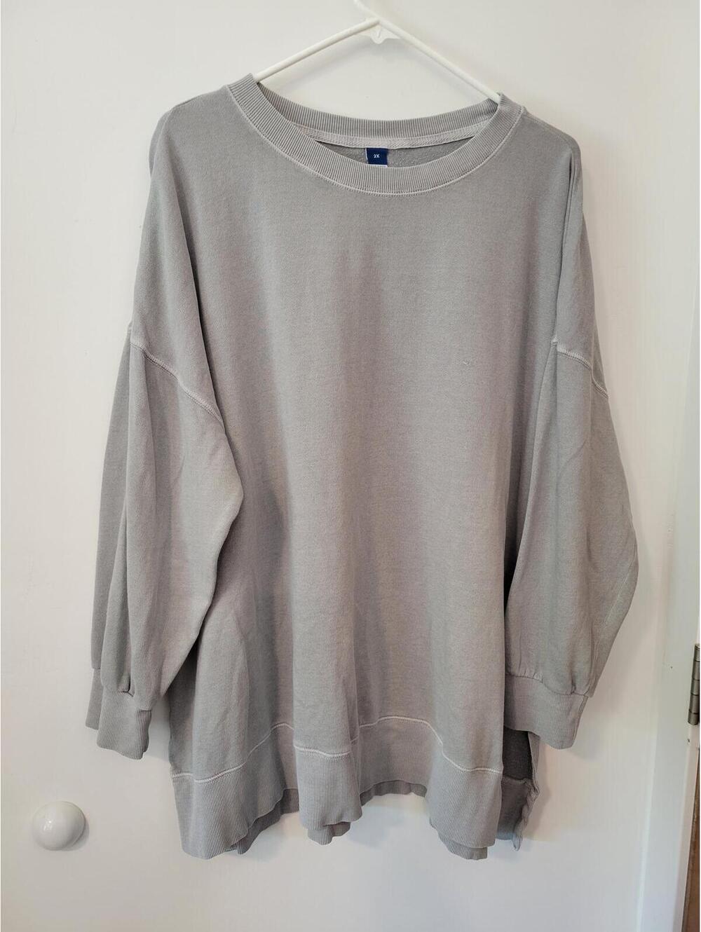 Old Navy Women's Gray Oversized Sweatshirt 2X